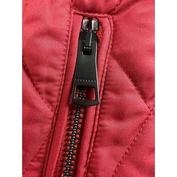BURBERRY Red & Beige Check Diamond Quilted Nova Check Utility Jacket Size XS - Picture 14 of 16